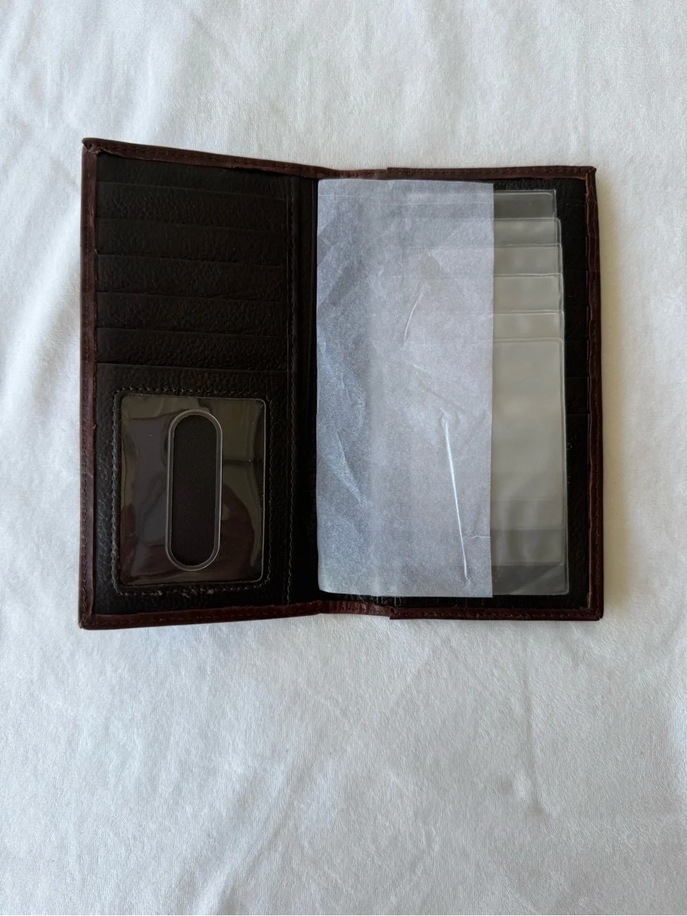 Ariat Dark Brown Leather Long Wallet with Shield Logo checkbook/rodeo wallet